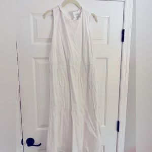 J CREW FACTORY white women’s tiered cotton sleeveless dress